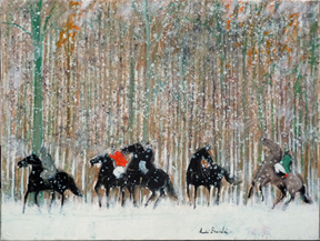 Andre Brasilier: Cavaliers en Automne, 2012 - painting