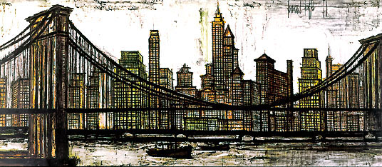 Bernard Buffet: Brooklyn Bridge, 1958 - Painting