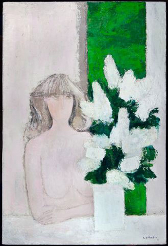 Bernard Cathelin: Claudine et les Lilas, 1982 - painting