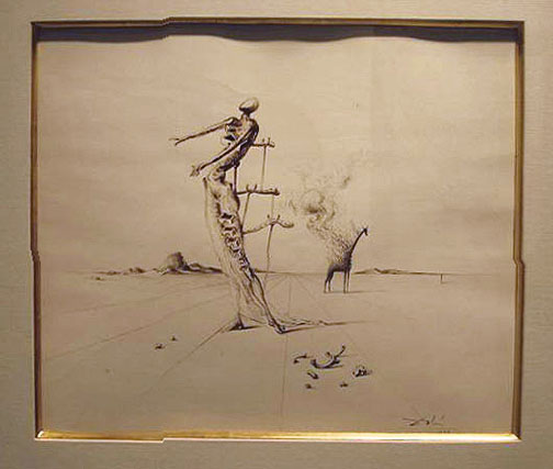 Salvador Dali: Girafe en Feu, 1959 - Drawing
