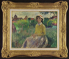 François Gall - Young Girl Seated - painting